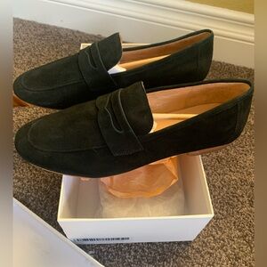 QUINCE women’s Italian Suede Penny Loafers NEW 8.5 Black
